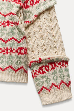 CABLE-KNIT JACQUARD SWEATER - Zara фото 7