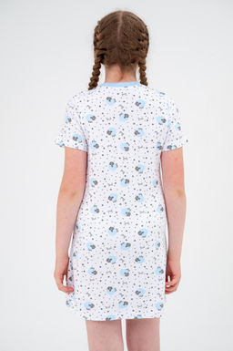 Ночная сорочка подростковая из интерлока Ласка овечки голубой - Амадэль фото 3