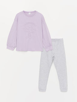 Bisiklet Yaka Uzun Kollu K?z ?ocuk Pijama Tak?m?