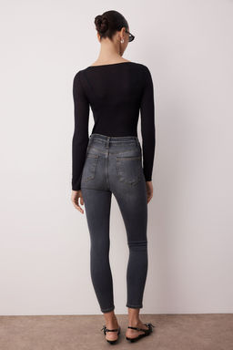 Gri Yuksek Bel Skinny Jeans TWOAW25JE00267 - Trendyolmilla фото 4