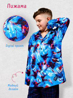 Пижама "Хоккей",бирюзовый