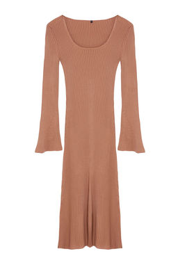 TRENDYOLMILLA Haki Midi Triko Basic Kol Ucu Detayl? Elbise TWOAW24EL00117  фото 6