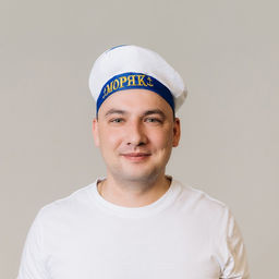 Берет Моряк, с помпоном, взрослый, р-р. 60