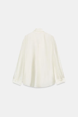 CAMISA FLUIDA LAZADAS ZW COLLECTION / Blanco - Zara фото 4