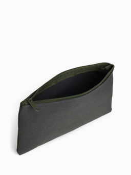 Косметичка-пенал на молнии, плоская, маленькая, однотонная, хаки