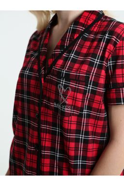 Пижама женская П-71 Клетка красный - Хороший трикотаж фото 6