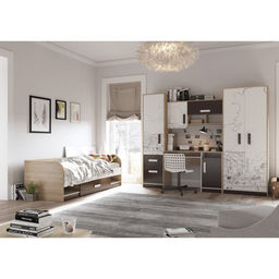 Кровать с ящиком Арабика, 2035х840х660, Дуб Ривьера/Белый-Арабика - Simaland фото 4