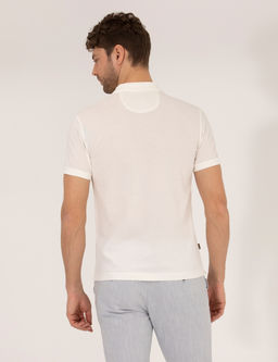 Beyaz Slim Fit Polo Yaka Merserize Ti__rt