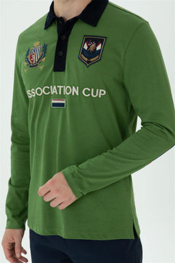 U. S. Polo Assn Мужская зеленая толстовка с воротником-поло - U.s. polo assn фото 6