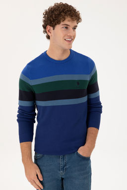 Erkek Slim Fit Bisiklet Yaka _ndigo Kazak - U.s. polo assn фото 10