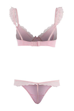 Pembe Saten F?rf?r/Kurdele Detayl? Kaps?z Ic Camas?r? Tak?m? THMSS26CC00011