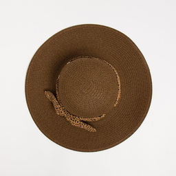 Шляпа женская MINAKU Leopard с лентой, коричневая, размер 56-58