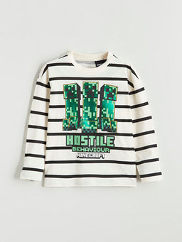 Bisiklet Yaka Bask?l? Erkek ?ocuk Ti??rt