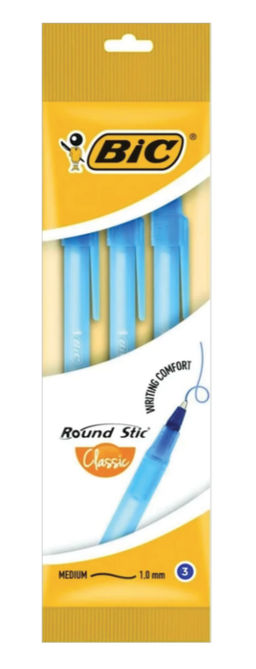 BIC ручка шариковая Round Stic 0.32мм набор-3шт