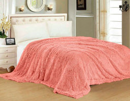 Меховой плед с длинным ворсом (Коралл)