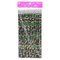 Цена за 12 шт. Карандаш чёрнографитный с ластиком "Милитари", твёрдость НВ