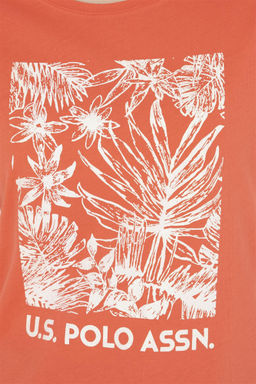 Женская футболка с круглым вырезом и цветком граната Неожиданная скидка в корзине - U.s. polo assn фото 7