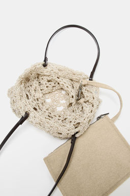 CROCHET-KNIT MINI TOTE BAG - Zara фото 8