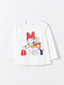 Bisiklet Yaka K?sa Kollu Daisy Duck Bask?l? K?z Bebek Pijama ?st