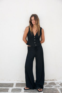 TEXTURED STRAIGHT-FIT TROUSERS - Zara фото 50