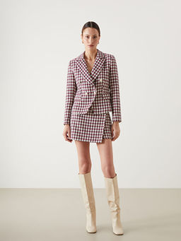 Ekose Kad?n T?vit Blazer Ceket