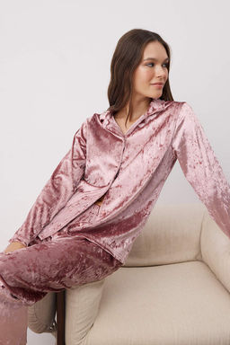 Pembe Kadife Orme Pijama Tak?m? THMAW26PT00192 - Trendyolmilla фото 2