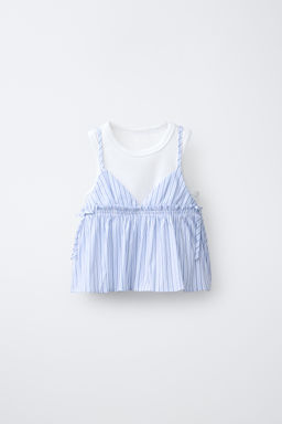 TOP RAYAS CON CAMISETA RIB / Azul - Zara фото 4