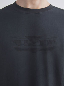 Bisiklet Yaka Bask?l? Erkek Sweatshirt