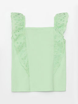 Kare Yaka Fisto Detayl? K?z ?ocuk Bluz