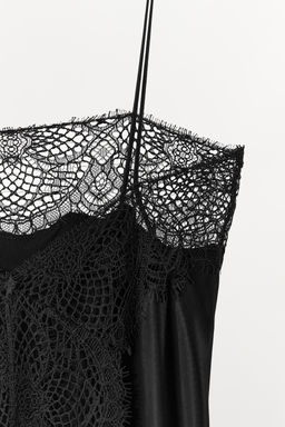 SATIN CAMISOLE TOP WITH LACE TRIM - Zara фото 5