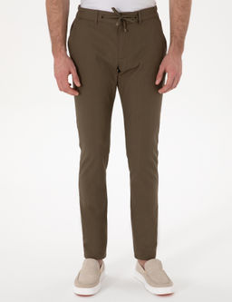 Haki Slim Fit Keten G_r_n_ml_ Kanvas Pantolon