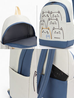 Рюкзак школьный на молнии, с карманами, с рисунком, размер 30?14?43 см, белый/розовый