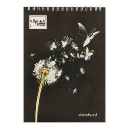 Аква-колор Изостудия IBBS-A5 Альбом для рисования (скетчпад) с черной бумагой 120 г/м2 A5 14 х 20 см на спирали 20 л. 01