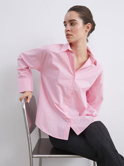 ?izgili Oversize Poplin Kad?n G?mlek