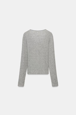 CAMISETA CUELLO PANADERO BOTONES / Gris - Zara фото 5