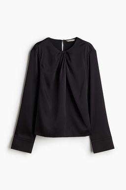 Blusa de saten con detalle plisado - H&m фото 5