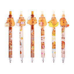 Цена за 48 шт. Ручка гелевая-прикол, автоматическая, синий стержень Капибара, МИКС - Calligrata фото 2