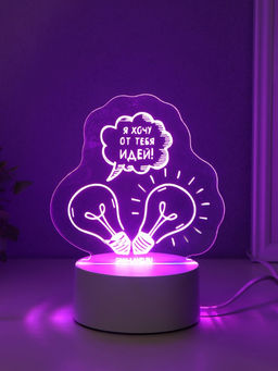 Светильник 3D RISALUX «Я хочу от тебя идей!», LED-ночник, RGB, от сети, 9.5×13.5×14.6 см