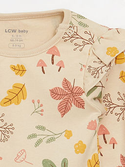 Bisiklet Yaka Uzun Kollu Bask?l? K?z Bebek 3l? Tak?m - Waikiki фото 3