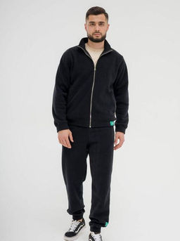 517 Костюм мужской на молнии, флис, черный