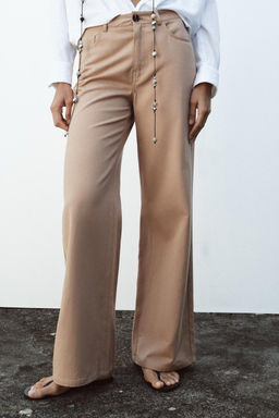 WIDE-LEG HIGH-WAIST TROUSERS - Zara фото 2