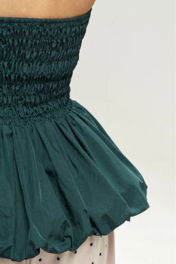 Топ-корсет с баской Pine Green