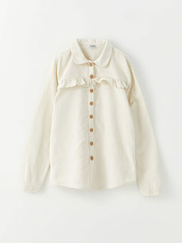 F?rf?r Detayl? Uzun Kollu Kadife K?z ?ocuk G?mlek