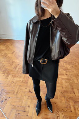 FAUX LEATHER BOMBER JACKET - Zara фото 19