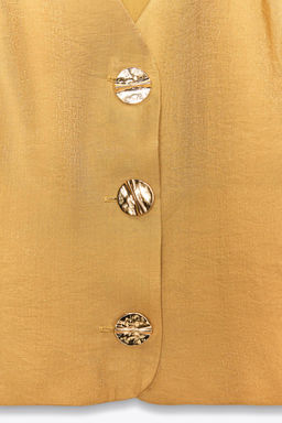 GOLD BUTTON SATIN TOP - Zara фото 16