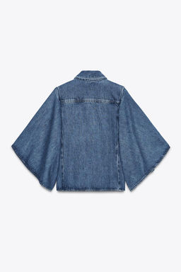ZW COLLECTION DENIM KIMONO SHIRT - Zara фото 8