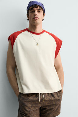 CAMISETA TANK COLOR BLOCK / Crudo