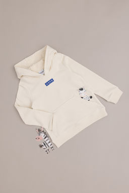 Erkek Гocuk Krem KapГЕonlu Sweatshirt