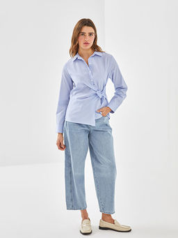 ?izgili Poplin Kad?n G?mlek