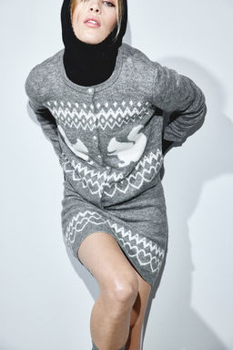 Minifalda en punto jacquard